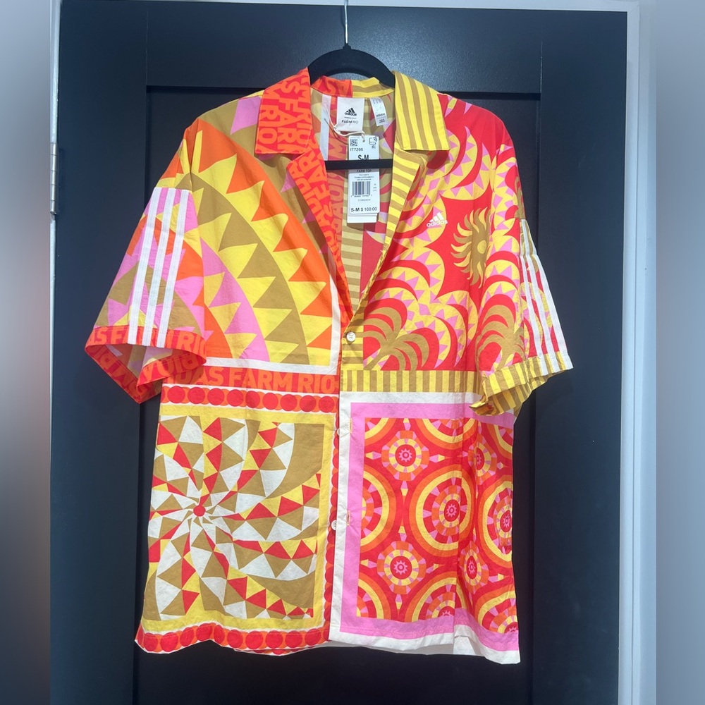 Adidas Farm Solar Kaleidoscope Pink Polo Top